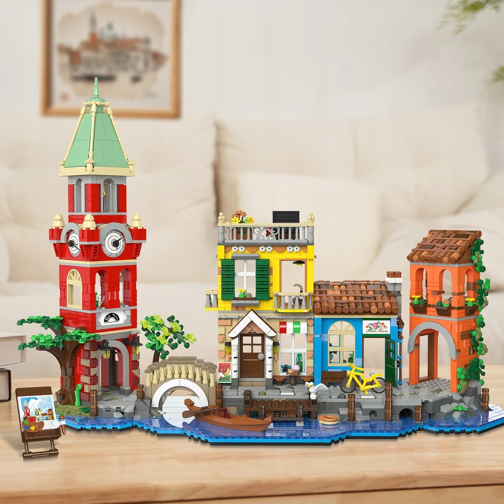 Plaxsoon ARCHITEKTŪRA MIESTO BLOKAS VENECIJA NAMAS PAGRINDINĖ GATVĖ VENECIJA FIGURINE 2155 vnt.