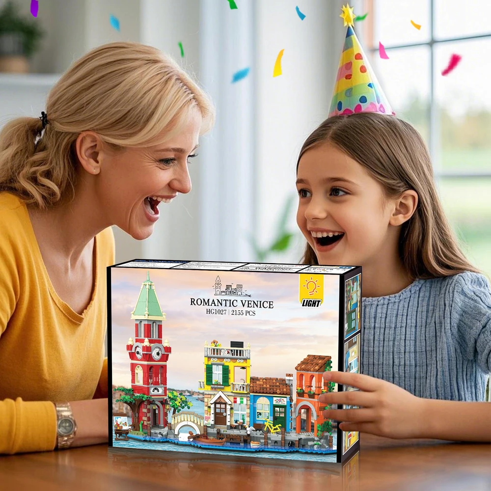 Plaxsoon ARCHITEKTŪRA MIESTO BLOKAS VENECIJA NAMAS PAGRINDINĖ GATVĖ VENECIJA FIGURINE 2155 vnt.