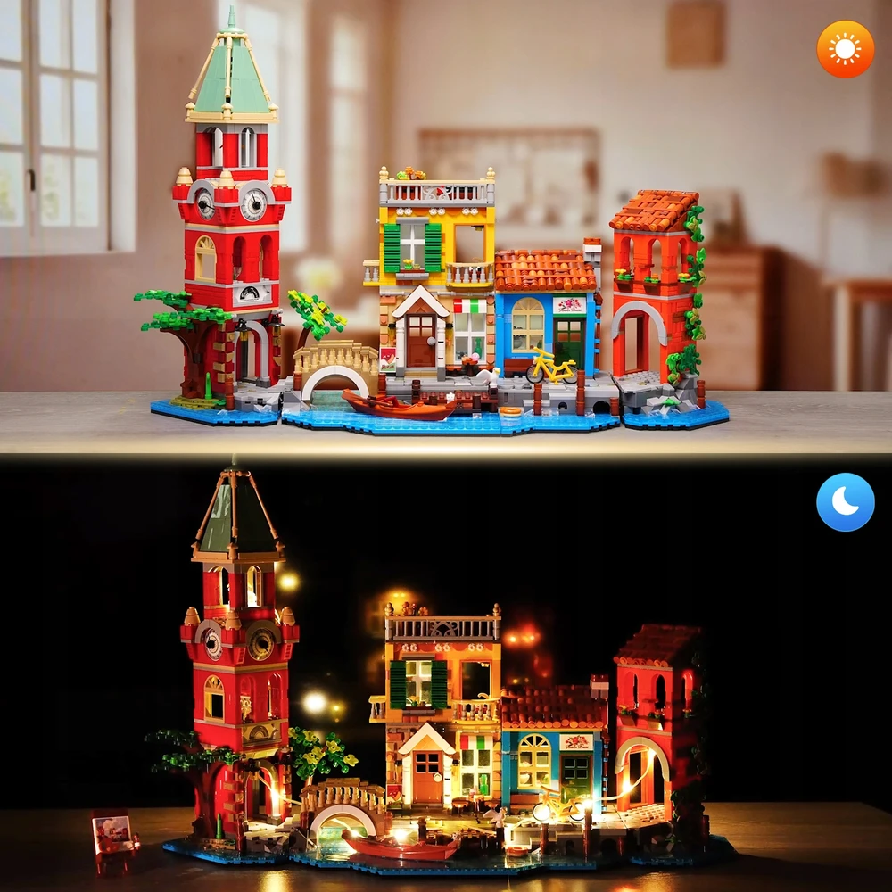Plaxsoon ARCHITEKTŪRA MIESTO BLOKAS VENECIJA NAMAS PAGRINDINĖ GATVĖ VENECIJA FIGURINE 2155 vnt.