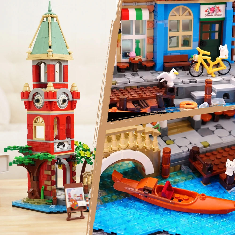 Plaxsoon ARCHITEKTŪRA MIESTO BLOKAS VENECIJA NAMAS PAGRINDINĖ GATVĖ VENECIJA FIGURINE 2155 vnt.