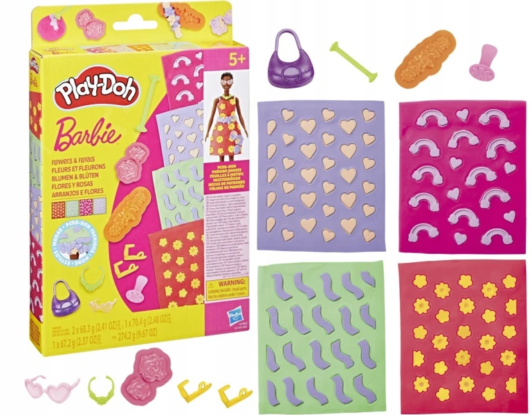 Hasbro „Play-Doh Barbie Gėlės ir gėlių ornamentai, užpildai modelino rinkiniui“