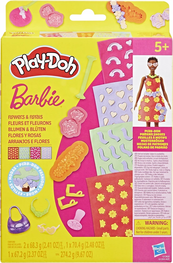 Hasbro „Play-Doh Barbie Gėlės ir gėlių ornamentai, užpildai modelino rinkiniui“