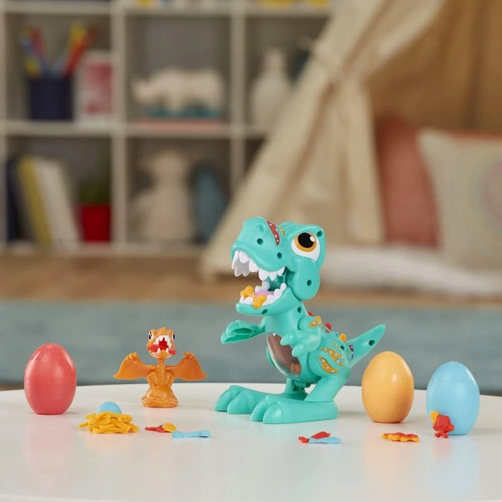 Hasbro Play-Doh plastelinas, valgantis dinozauras (F1504)