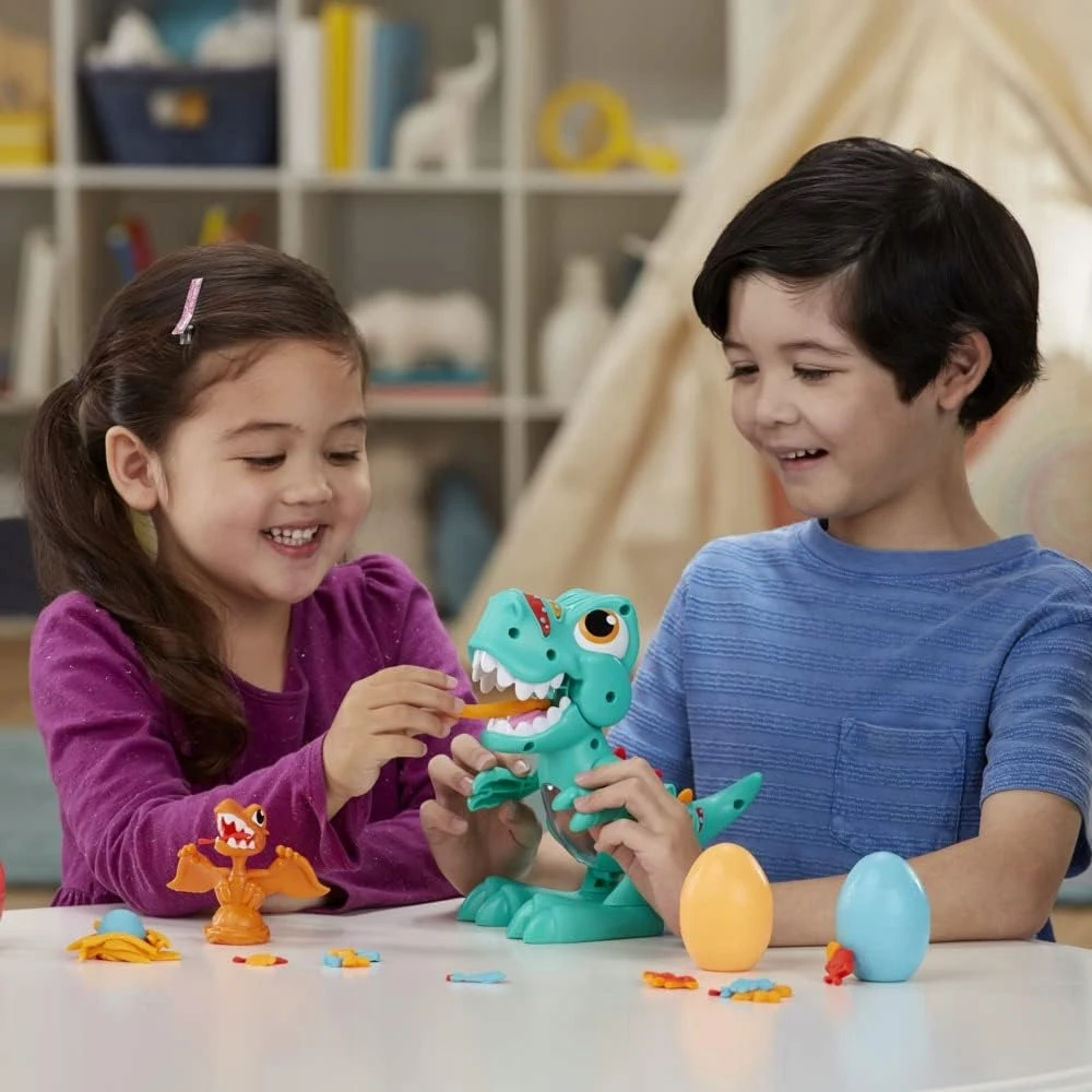 Hasbro Play-Doh plastelinas, valgantis dinozauras (F1504)