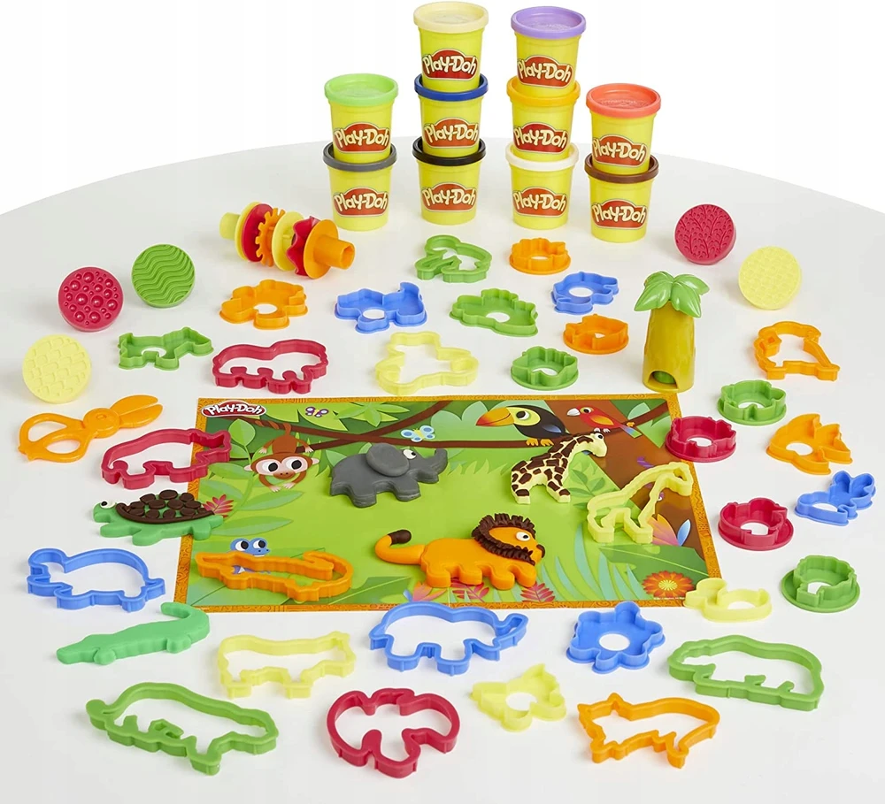 PLAY-DOH CASTRY RINKINYS ANIMALS ADVENTURE 10 VAMZDŽIŲ 45 PRIEDAI