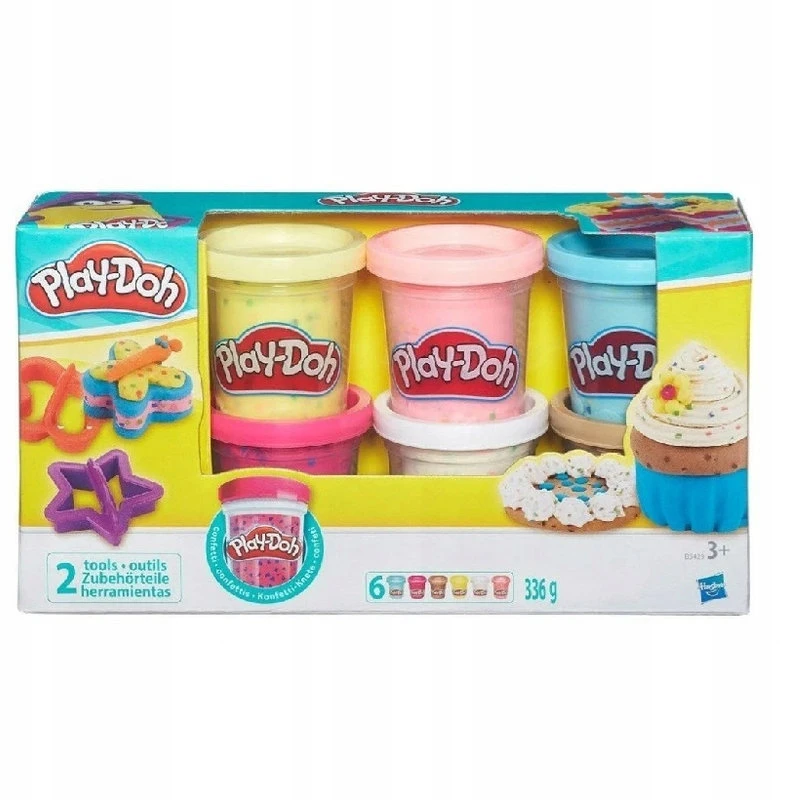 PLAY-DOH CASTRY RINKINYS KONFETI PASTA 6 VAMZTELIŲ VAMZTELIŲ PRIEDAI