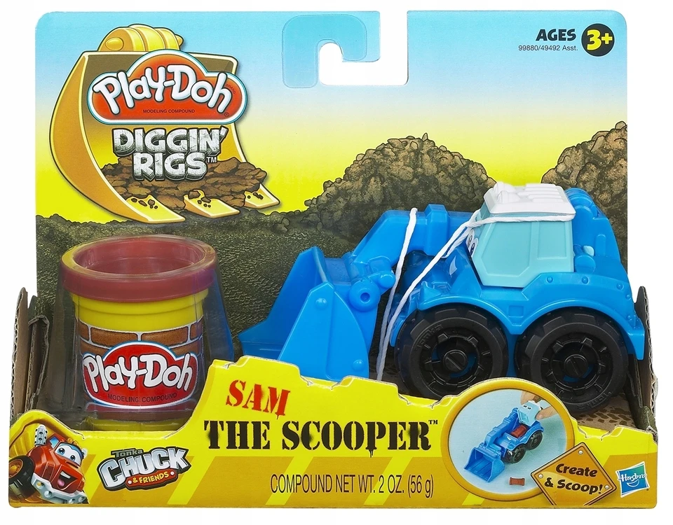 PLAY DOH DIGGIN RIGS FUN STATYBINĖS TRANSPORTO PRIEMONĖS CIASTOLINA SAM 99880