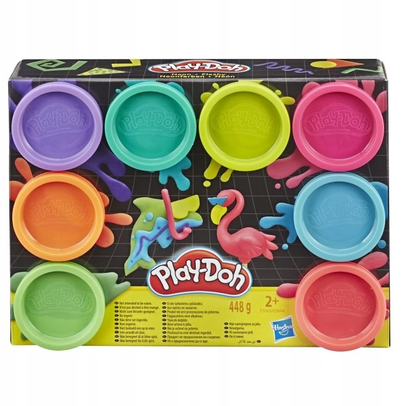PLAY-DOH HASBRO CASTRY CAY 8 SPALVŲ NEONINĖS SPALVOS KONDINĖS DOVANA
