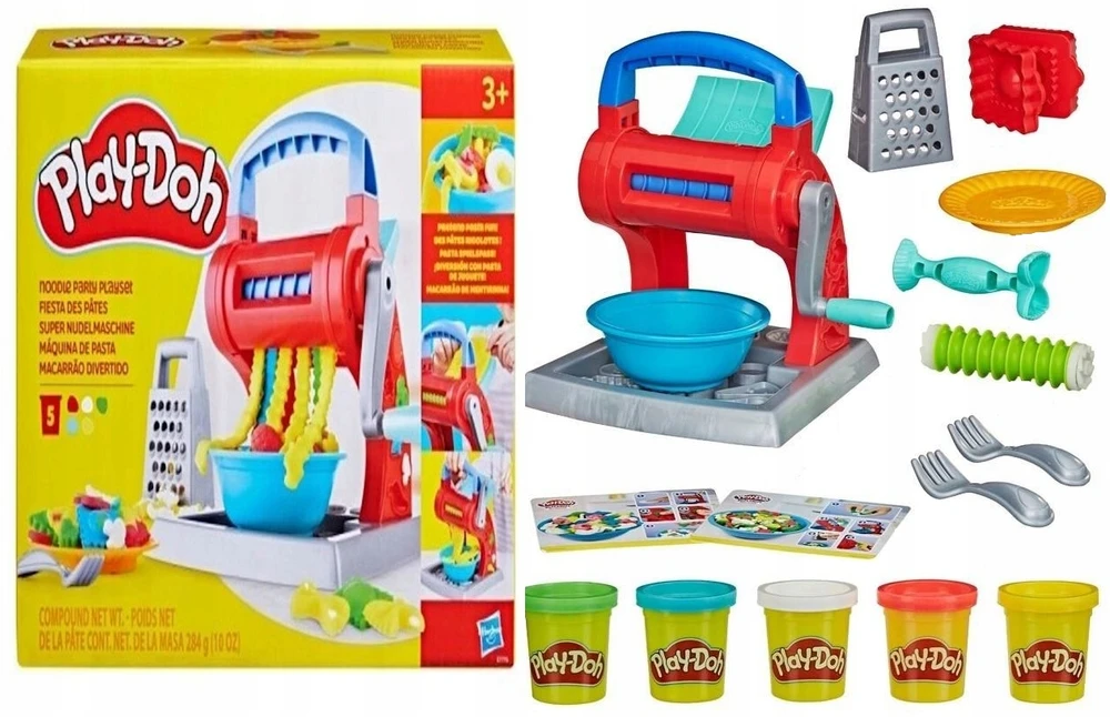 Play-doh Makaronų Gaminimo Rinkinys: 5 Spalvos, Kūrybiškas Žaidimas