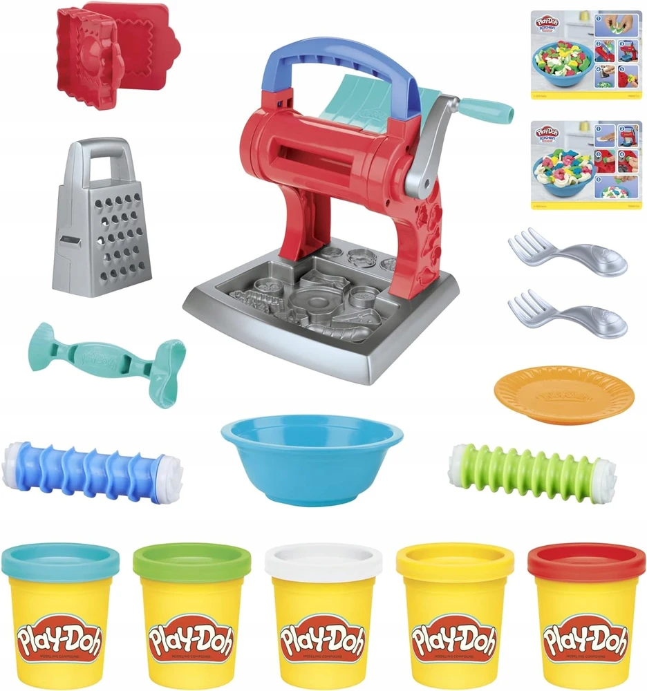 Play-doh Makaronų Gaminimo Rinkinys: 5 Spalvos, Kūrybiškas Žaidimas