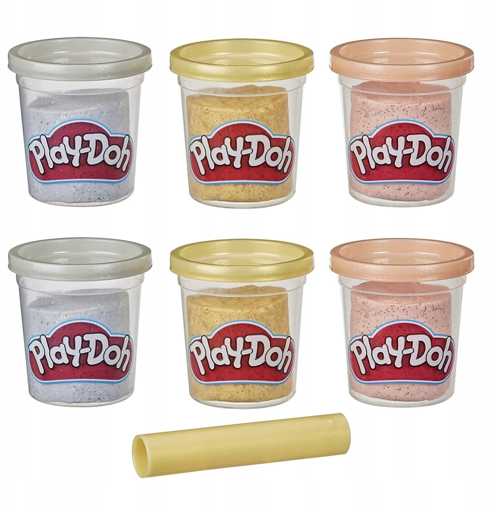 Hasbro Play-Doh metalinio efekto plastilino rinkinys, 6 vnt