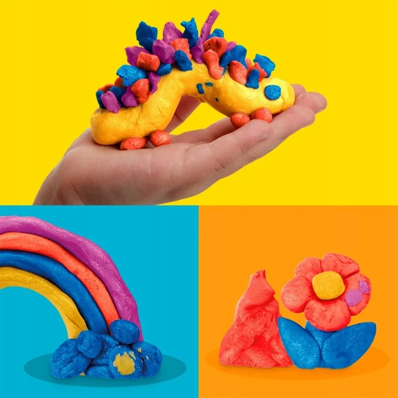 PLAY-DOH Blizgaus plastilino rinkinys, 4 vnt.