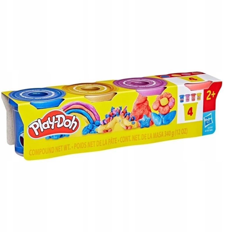 PLAY-DOH Blizgaus plastilino rinkinys, 4 vnt.