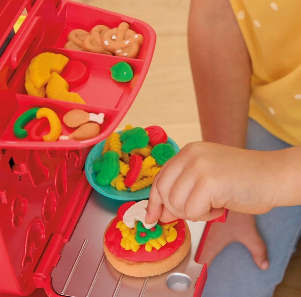 Play-Doh picerijos paspirtukas, žaidimų tešla, 10 vamzdelių + priedai