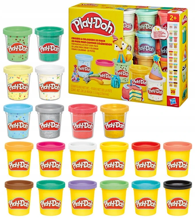 Play-Doh Play-Doh rinkinys Sukurkite ir švęskite CONFETTI GLITTER Hasbro 20 TUB