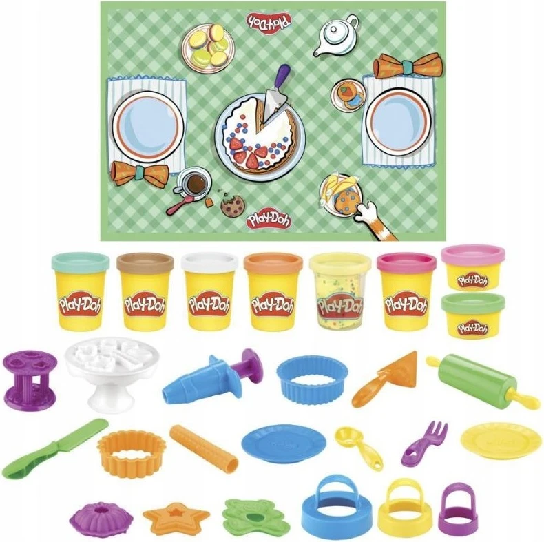 „Play-Doh“ pyragų virtuvė „Sweet Cookies“ TORTAS 8 TUB 23 EL. F2773