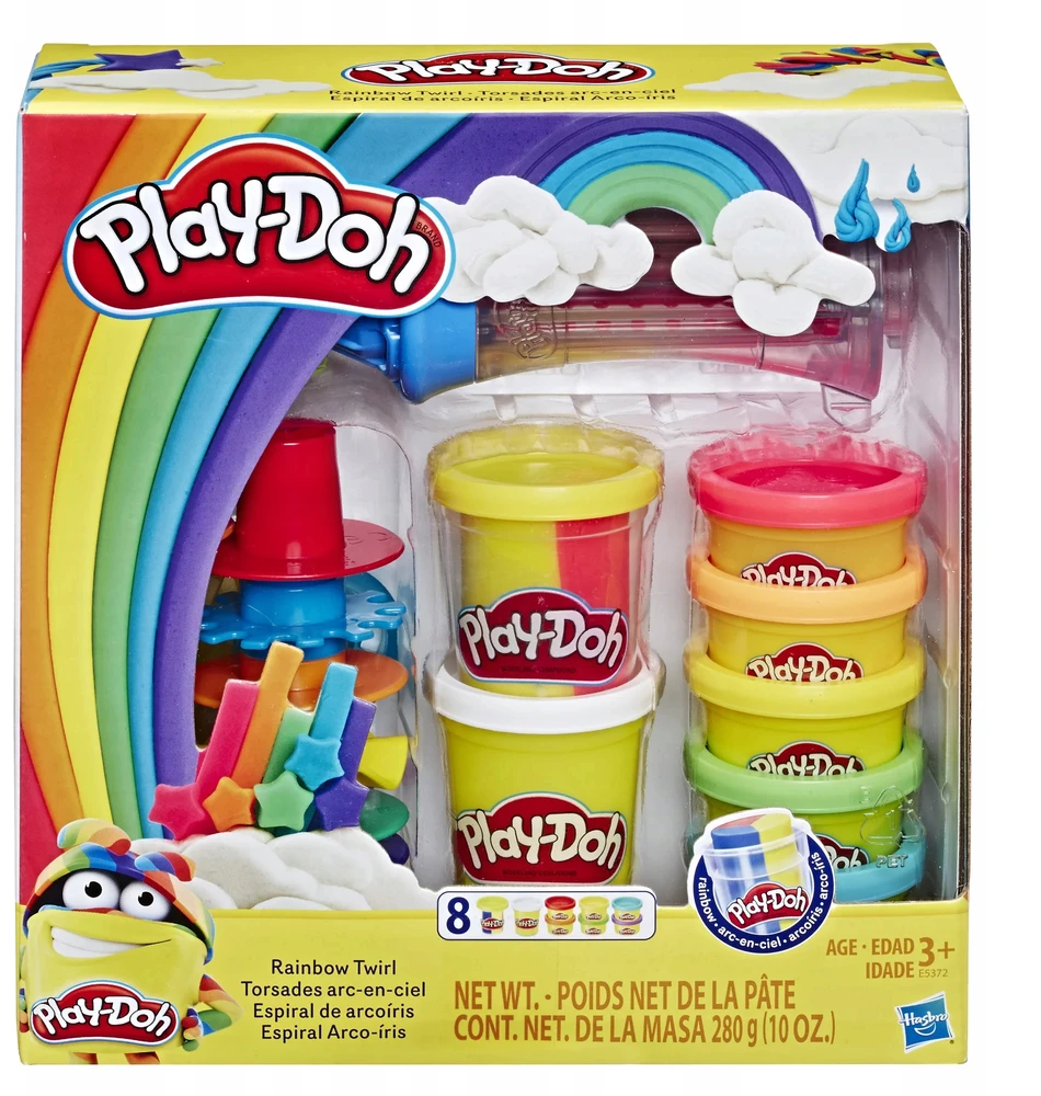 Play-doh "vaivorykštės malūnas" tešlos rinkinys, 8 indeliai