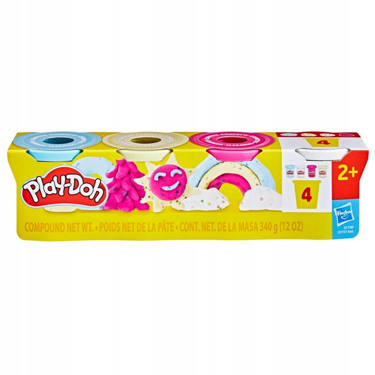 Hasbro PLAY-DOH Konfeti plastilino rinkinys, 4 vnt.