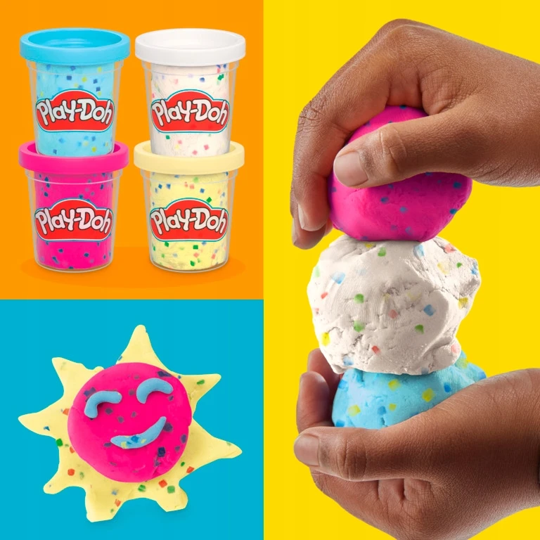 Hasbro PLAY-DOH Konfeti plastilino rinkinys, 4 vnt.