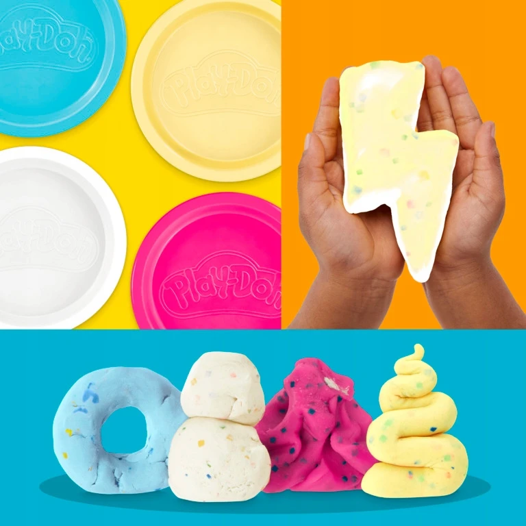Hasbro PLAY-DOH Konfeti plastilino rinkinys, 4 vnt.
