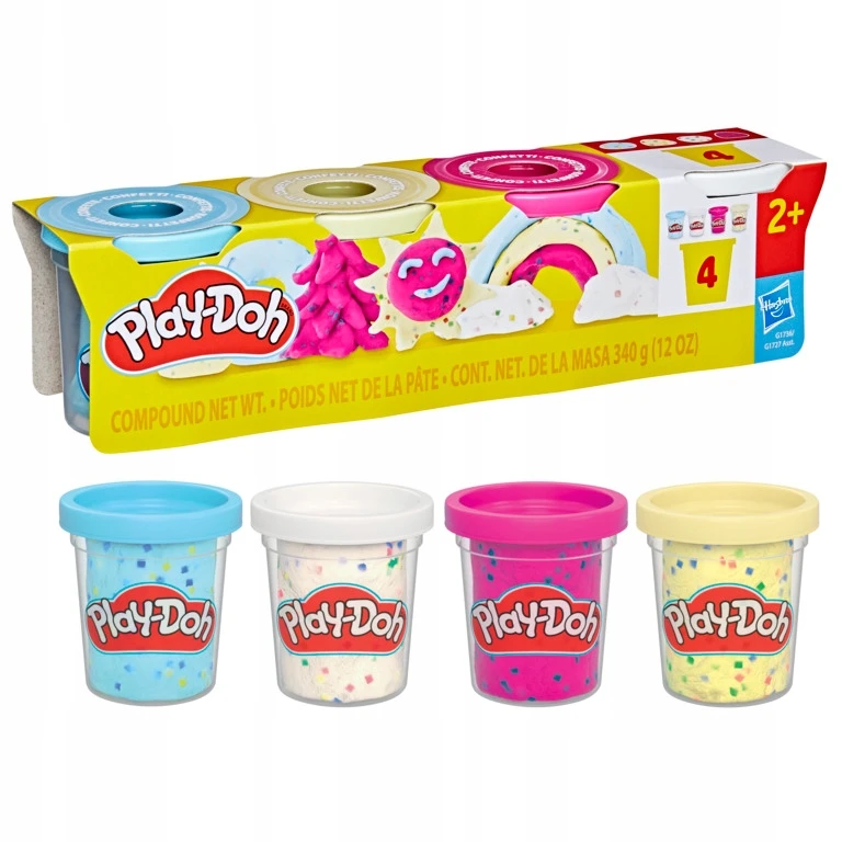 Hasbro PLAY-DOH Konfeti plastilino rinkinys, 4 vnt.