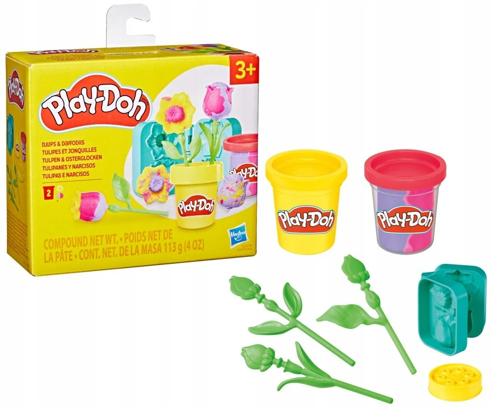 PLAY-DOH Žaidimų tešlos TULPPIŲ IR narcizų rinkinys su priedais G2478