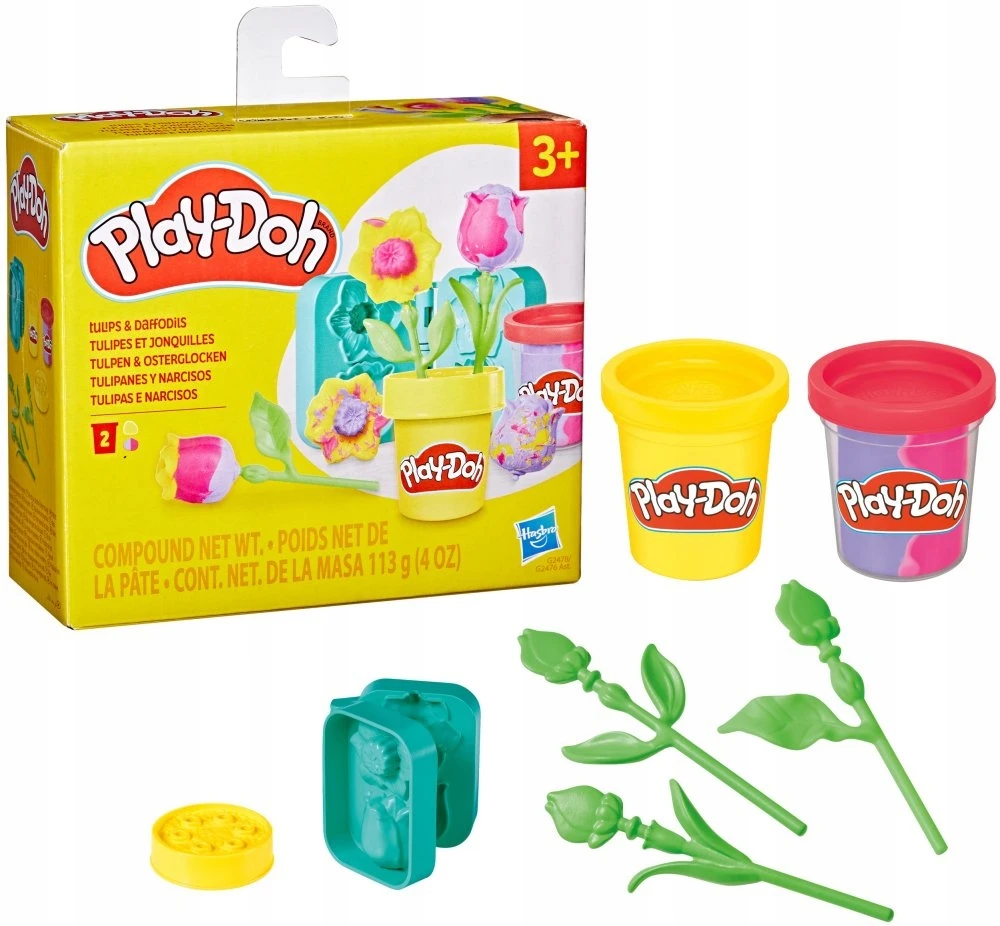 PLAY-DOH Žaidimų tešlos TULPPIŲ IR narcizų rinkinys su priedais G2478