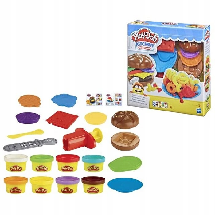 PLAY-DOH Žaisti tešlą BURGER SU GRUPĖTOMIS E5472 HASBRO