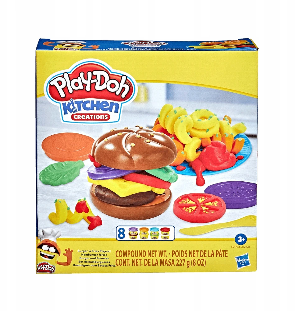 PLAY-DOH Žaisti tešlą BURGER SU GRUPĖTOMIS E5472 HASBRO
