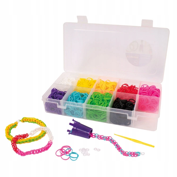 Playbox Kūrybinis rinkinys: gumytės apyrankėms, 2700 vnt., 10 spalvų