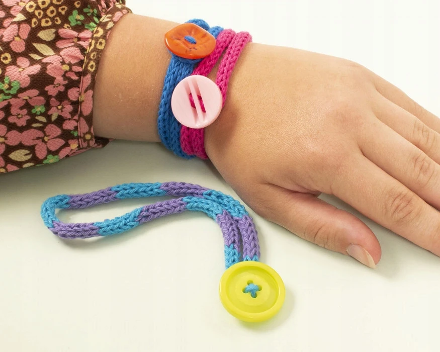 Playbox Prancūziškas mezgimo grybas vaikams, rinkinys su siūlais ir vąšeliu