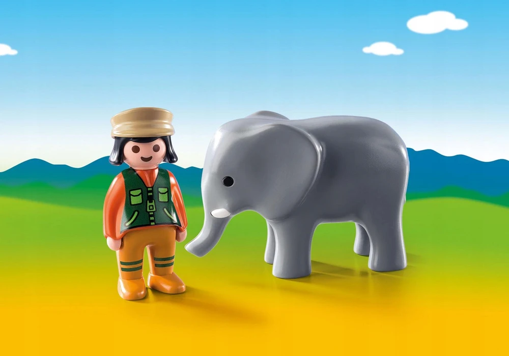 Playmobil 1.2.3 9381 Gyvūnų auklė su drambliu