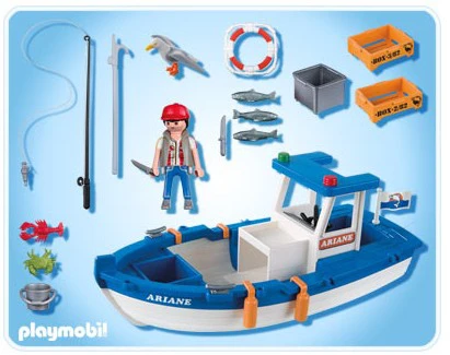 PLAYMOBIL 5131 Žvejybos valtis, žvejų valtis