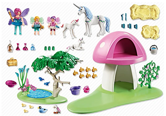 Žaislai, Žaidimai ir Kolekcionavimas - Playmobil 6055 Fėjos su Grybo Namu Set, 4+ Metai, Marga