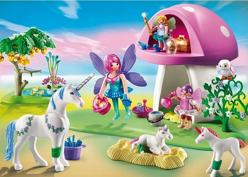 Žaislai, Žaidimai ir Kolekcionavimas - Playmobil 6055 Fėjos su Grybo Namu Set, 4+ Metai, Marga