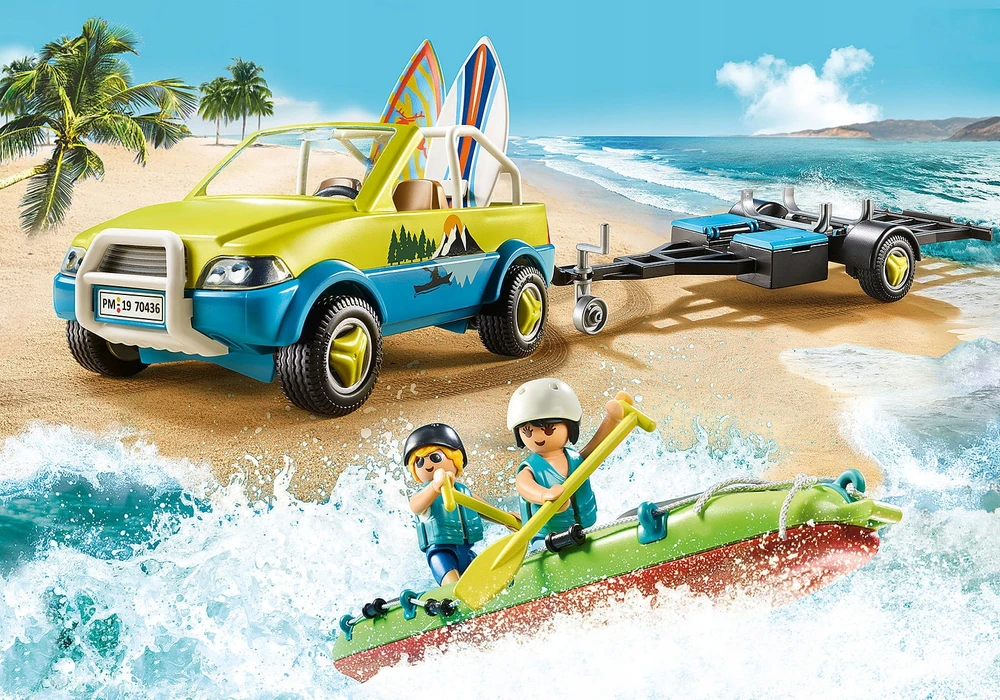 PLAYMOBIL Family Fun Strandauto mit Kanuanhänger (70436)