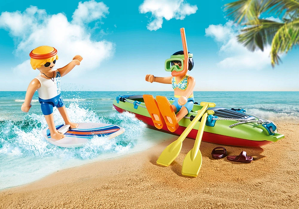 PLAYMOBIL Family Fun Strandauto mit Kanuanhänger (70436)