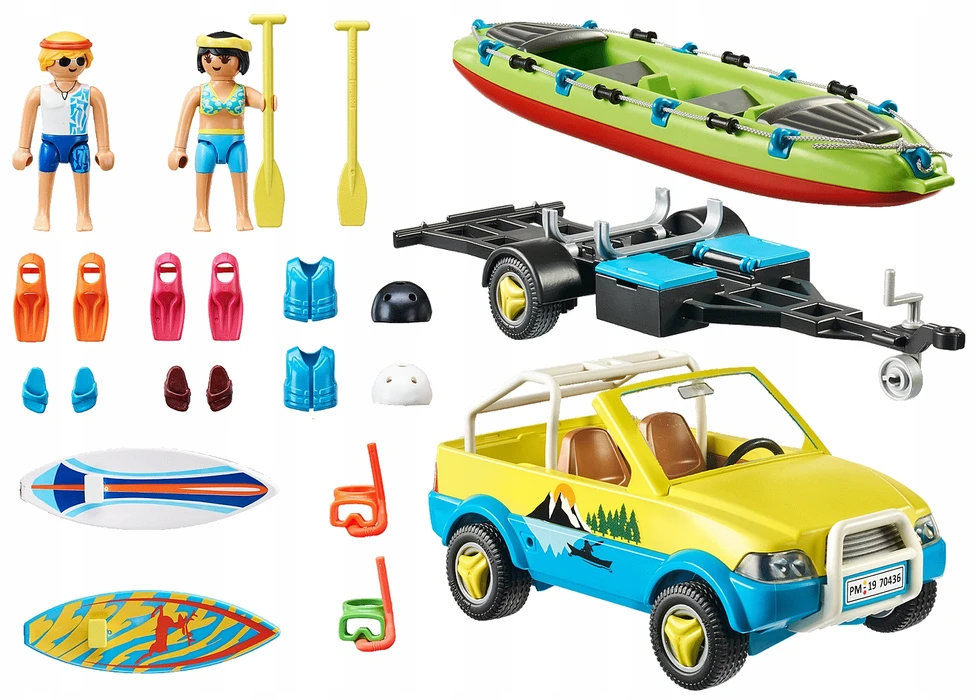 PLAYMOBIL Family Fun Strandauto mit Kanuanhänger (70436)