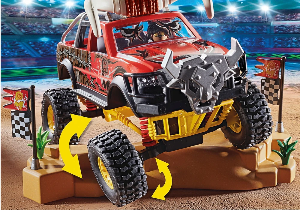 PLAYMOBIL – 70549 – 4x4 kaskadininkų šou bulius – mėlynas – mišrus – 970 g
