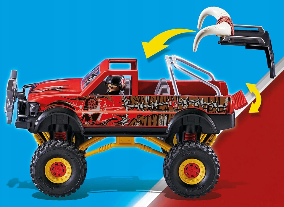 PLAYMOBIL – 70549 – 4x4 kaskadininkų šou bulius – mėlynas – mišrus – 970 g