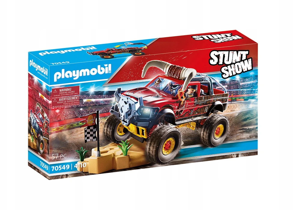 PLAYMOBIL – 70549 – 4x4 kaskadininkų šou bulius – mėlynas – mišrus – 970 g