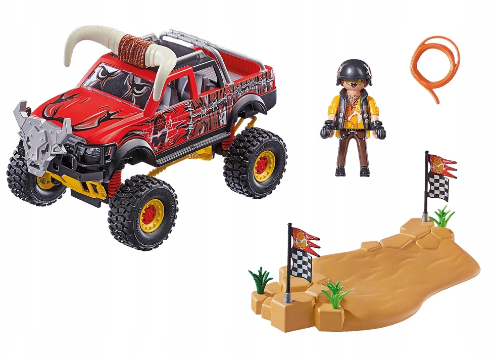 PLAYMOBIL – 70549 – 4x4 kaskadininkų šou bulius – mėlynas – mišrus – 970 g