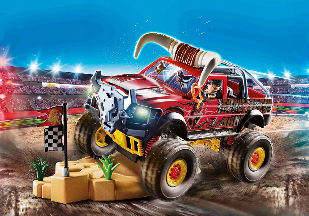 PLAYMOBIL – 70549 – 4x4 kaskadininkų šou bulius – mėlynas – mišrus – 970 g