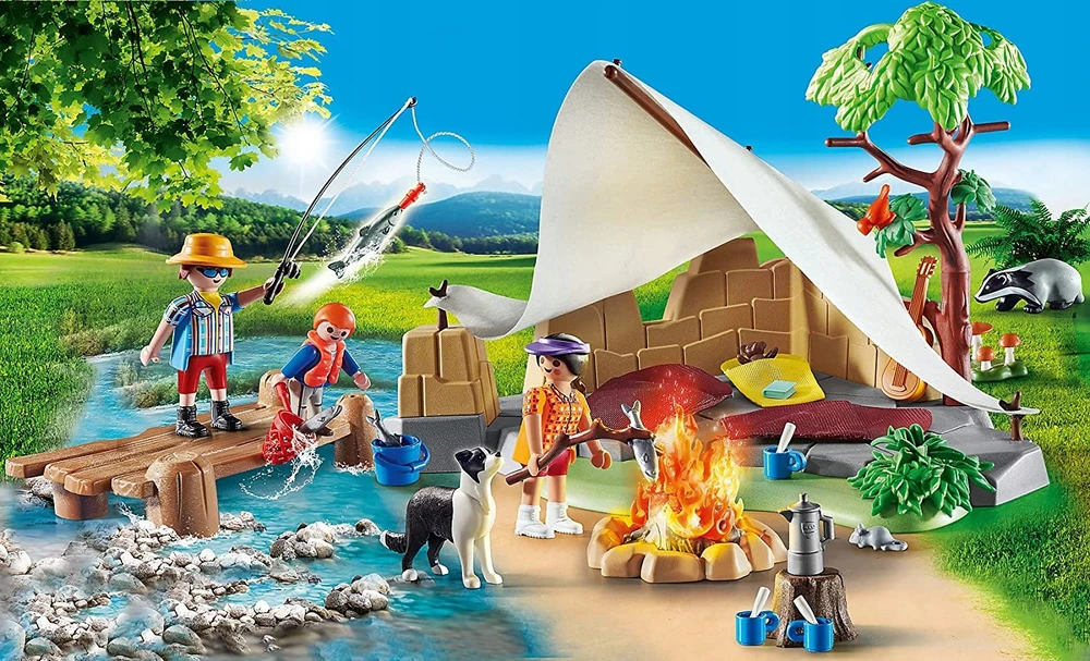 Žaislų rinkinys - Playmobil 70743 Šeimos Kempingo Išvyka Rinkinys Su Figūrėlėmis Ir Priedais, Daugiaspalvis