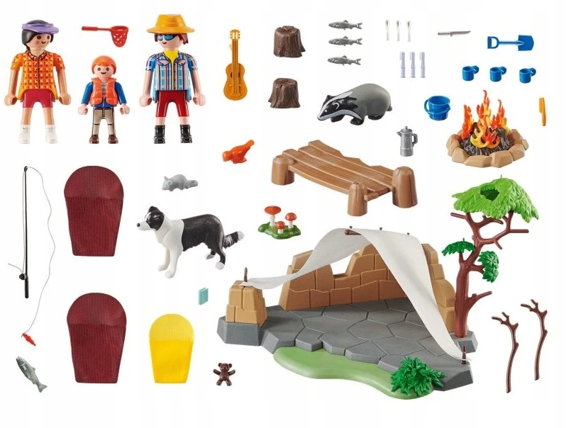 Žaislų rinkinys - Playmobil 70743 Šeimos Kempingo Išvyka Rinkinys Su Figūrėlėmis Ir Priedais, Daugiaspalvis