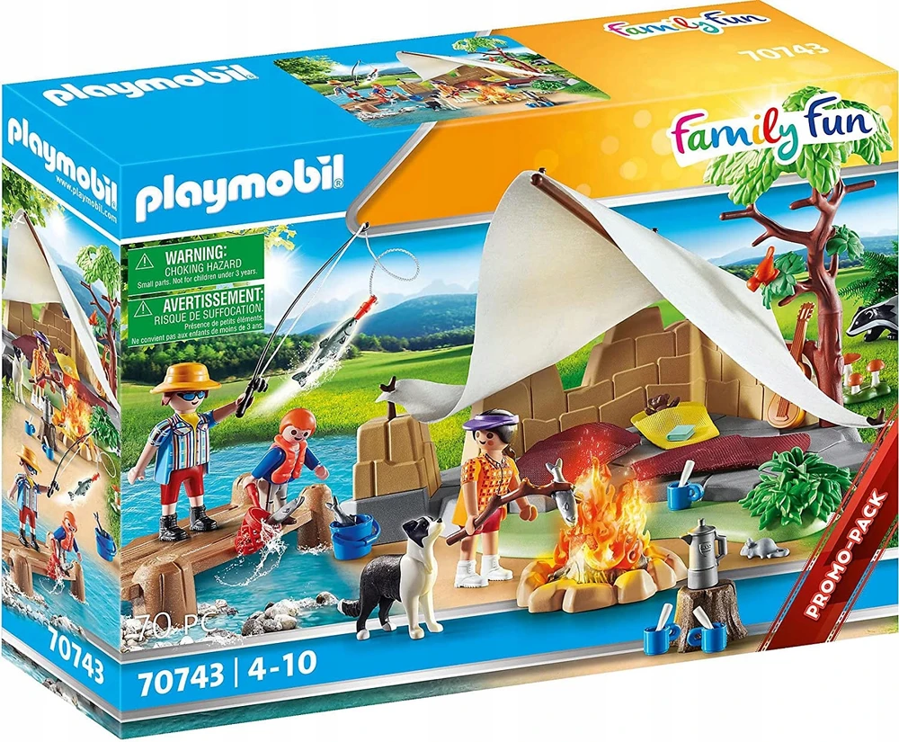 Žaislų rinkinys - Playmobil 70743 Šeimos Kempingo Išvyka Rinkinys Su Figūrėlėmis Ir Priedais, Daugiaspalvis