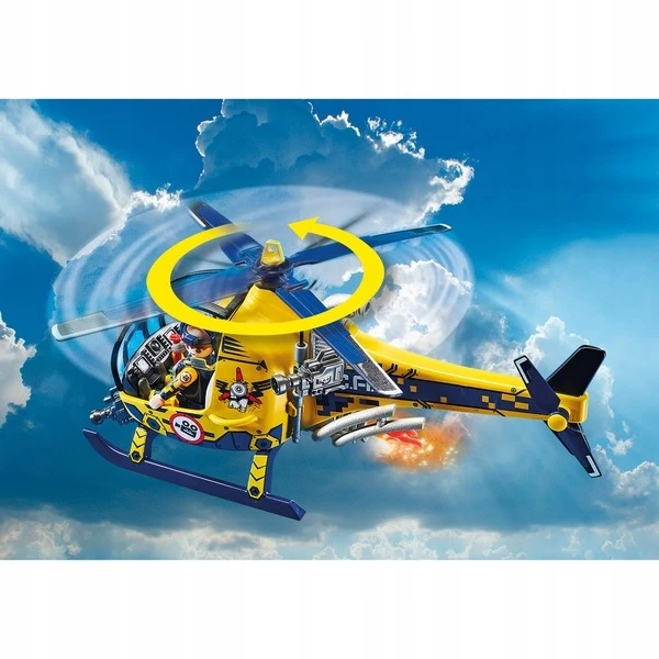 PLAYMOBIL – 70833 – Oro kaskadininkų šou plastikinis sraigtasparnis ir filmavimo komanda 5 metų ir vyresniems vaikams