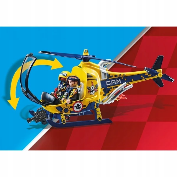 PLAYMOBIL – 70833 – Oro kaskadininkų šou plastikinis sraigtasparnis ir filmavimo komanda 5 metų ir vyresniems vaikams