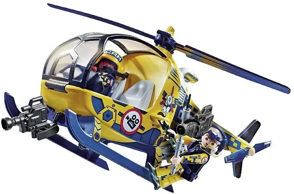 PLAYMOBIL – 70833 – Oro kaskadininkų šou plastikinis sraigtasparnis ir filmavimo komanda 5 metų ir vyresniems vaikams