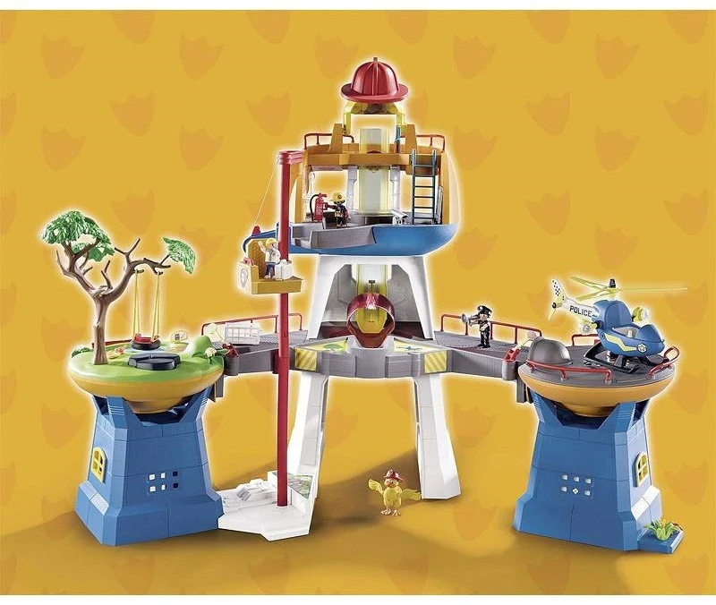 PLAYMOBIL - 70910 - Antis pagal iškvietimą būstinė - 119 vnt. - Vaikas - Balta ir oranžinė